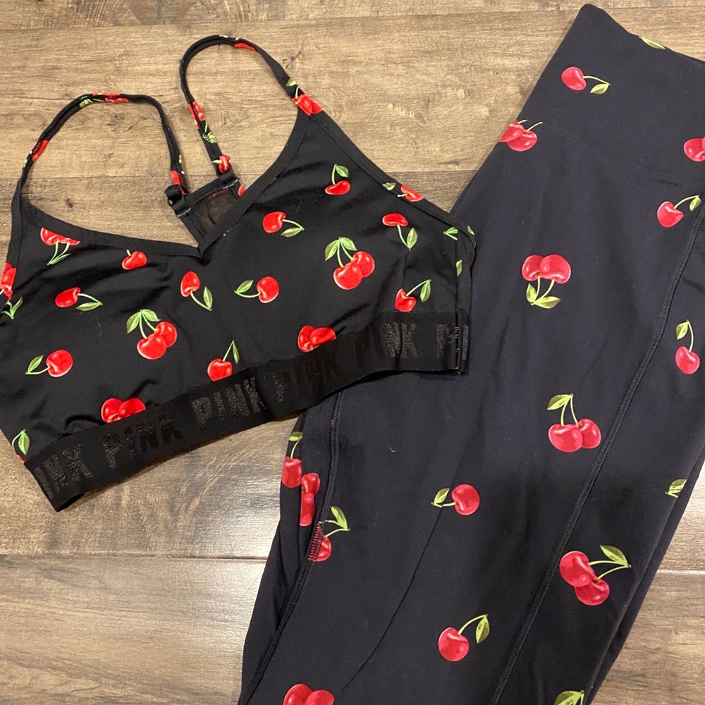 Cherry bra and legging set